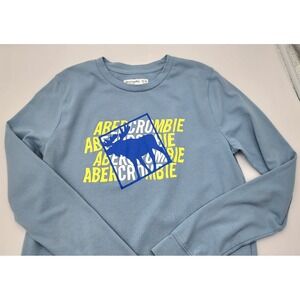 Abercrombie Kids Long Sleeve Graphic Tee Shirt Boy's Size 15/16 Blue‎ EXC Moose